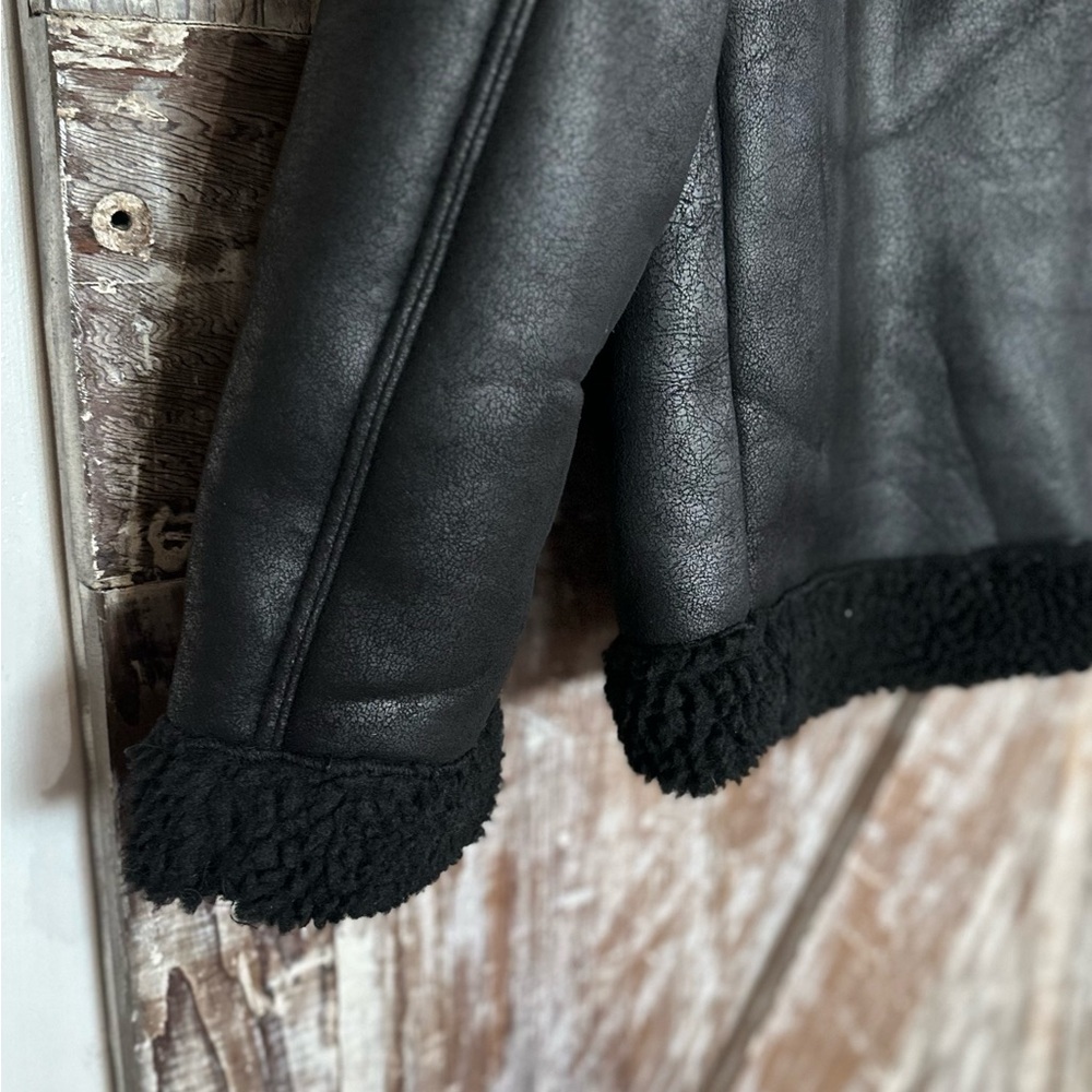 Women's H&M Black Shearling Jacket size M - Picture 13 of 15